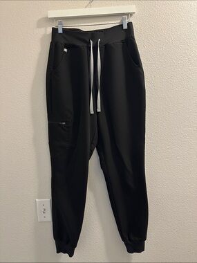 Women’s Figs Black High Waisted Jogger Pants with Drawstring